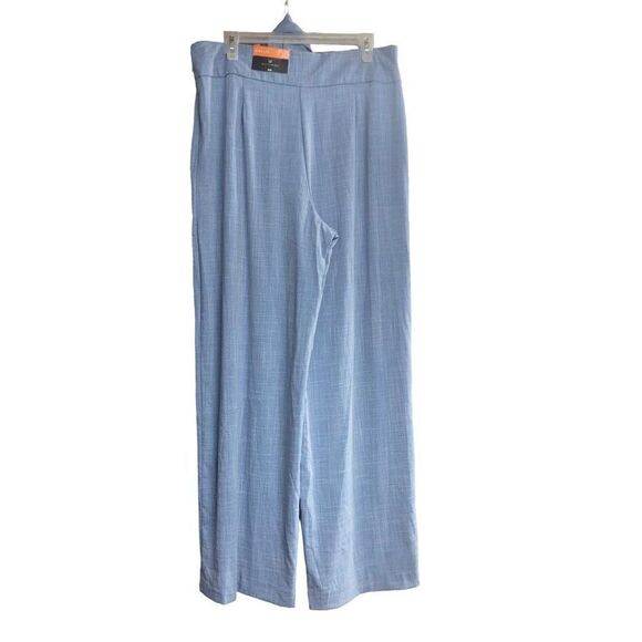 WORTHINGTON Women’s Wide Leg Blue Pants Size 12 Tie Belt Retro - Picture 4 of 12